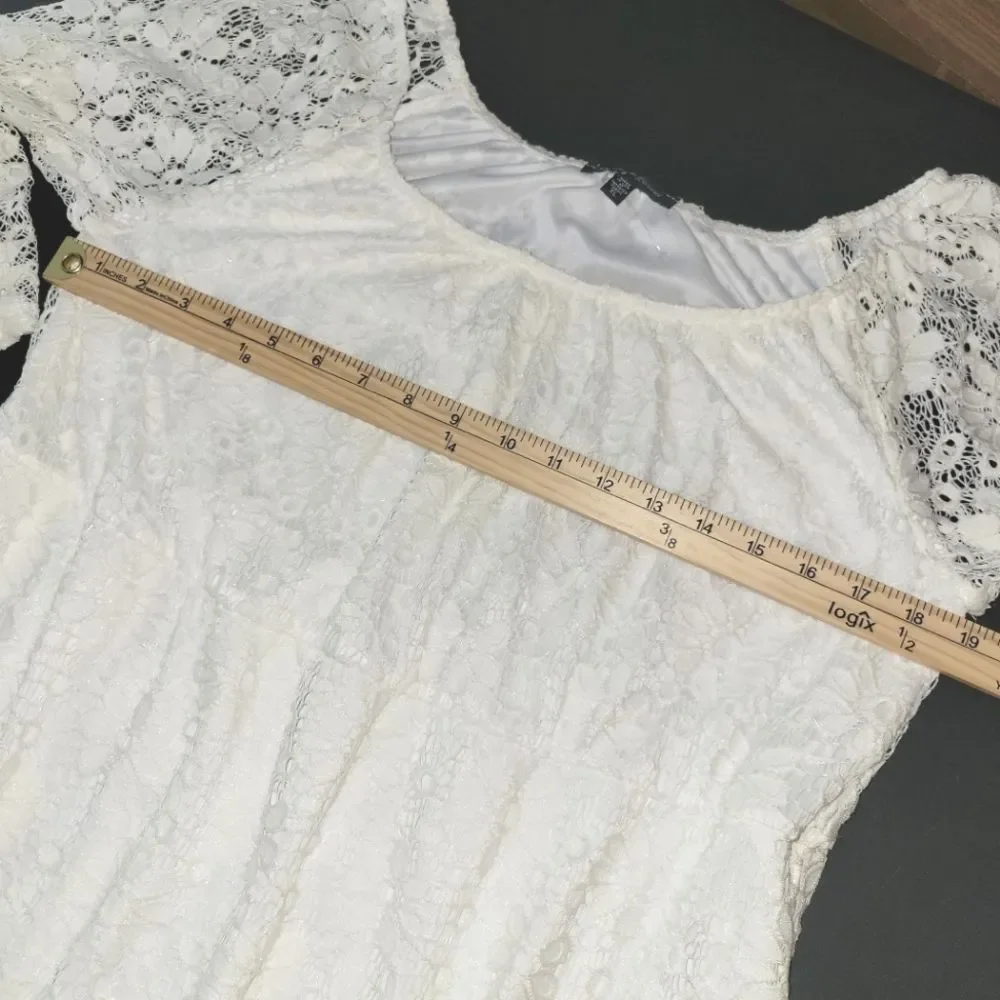 Slinky Brand White Lace Boho Dress XL - Picture 7 of 10